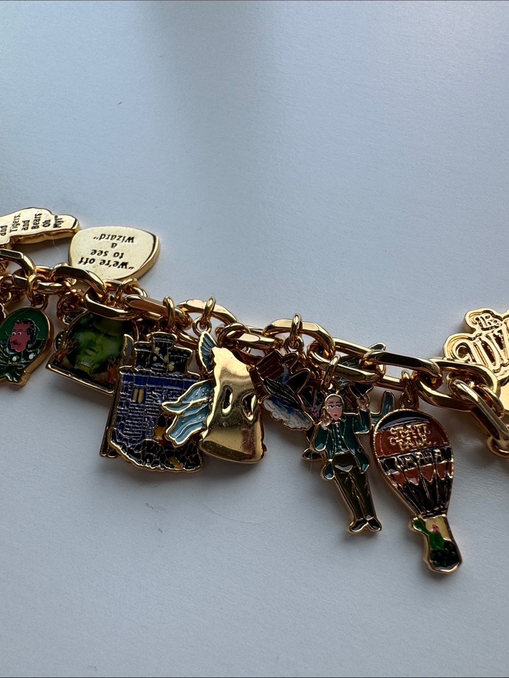 Gold-Tone Enamel Multi-Charm Bracelet in Mixed Colors